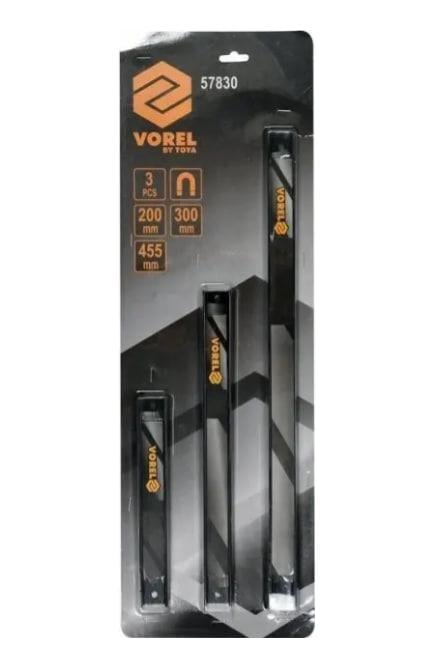 Рейки магнитные стальные Vorel 57830 200 300 455 мм 26 мм 3 шт.