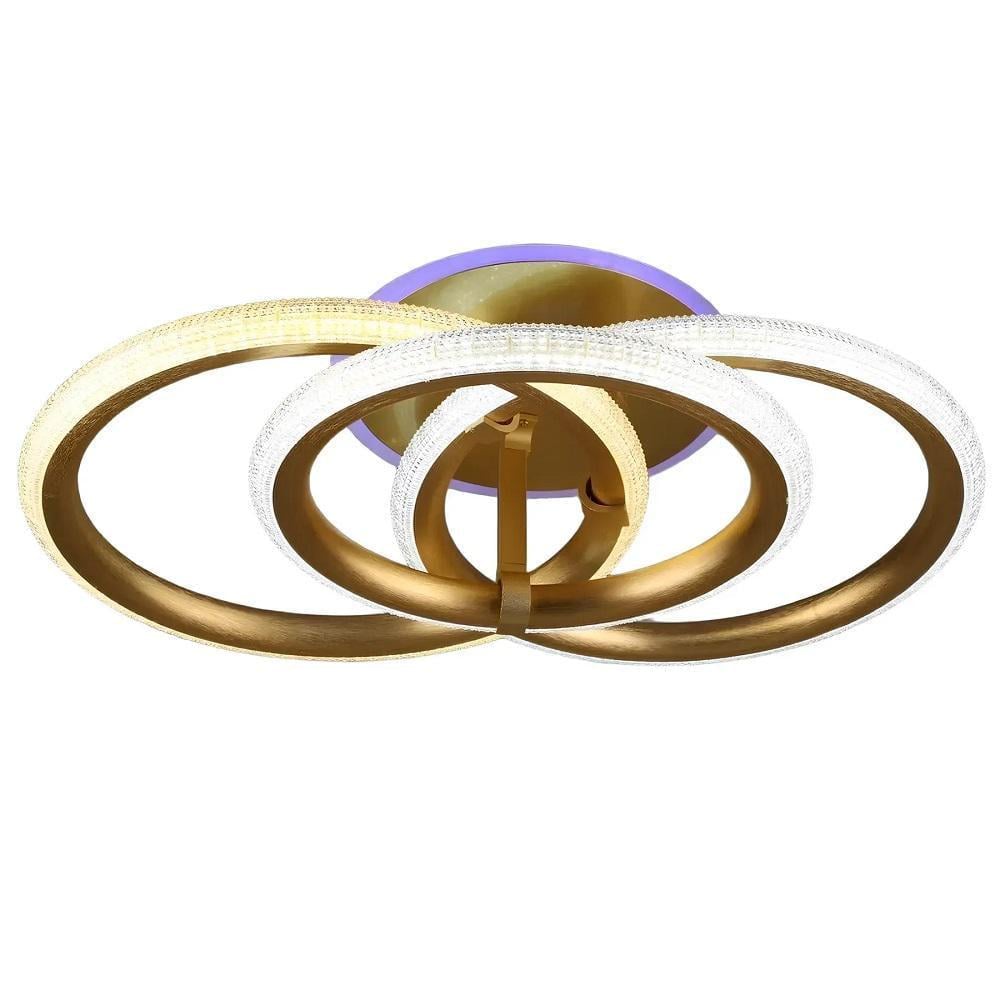 LED-люстра стельова Sirius з плафонами-кільцями 3000/6500К IP20 B S2133/3 78W Золотий (28686997)