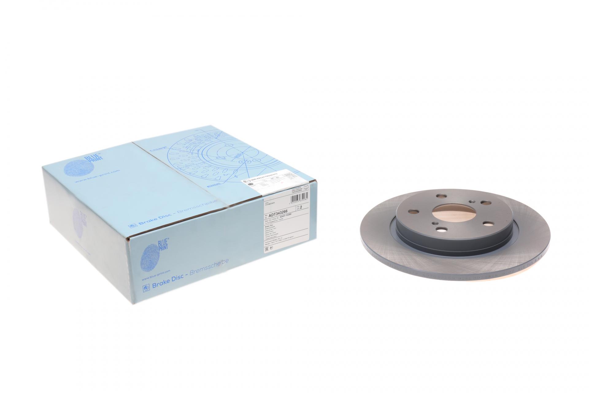 Диск тормозной задний BLUE PRINT Toyota Auris/Corolla 06-270x10 мм (ADT343266 BLUE PRINT)