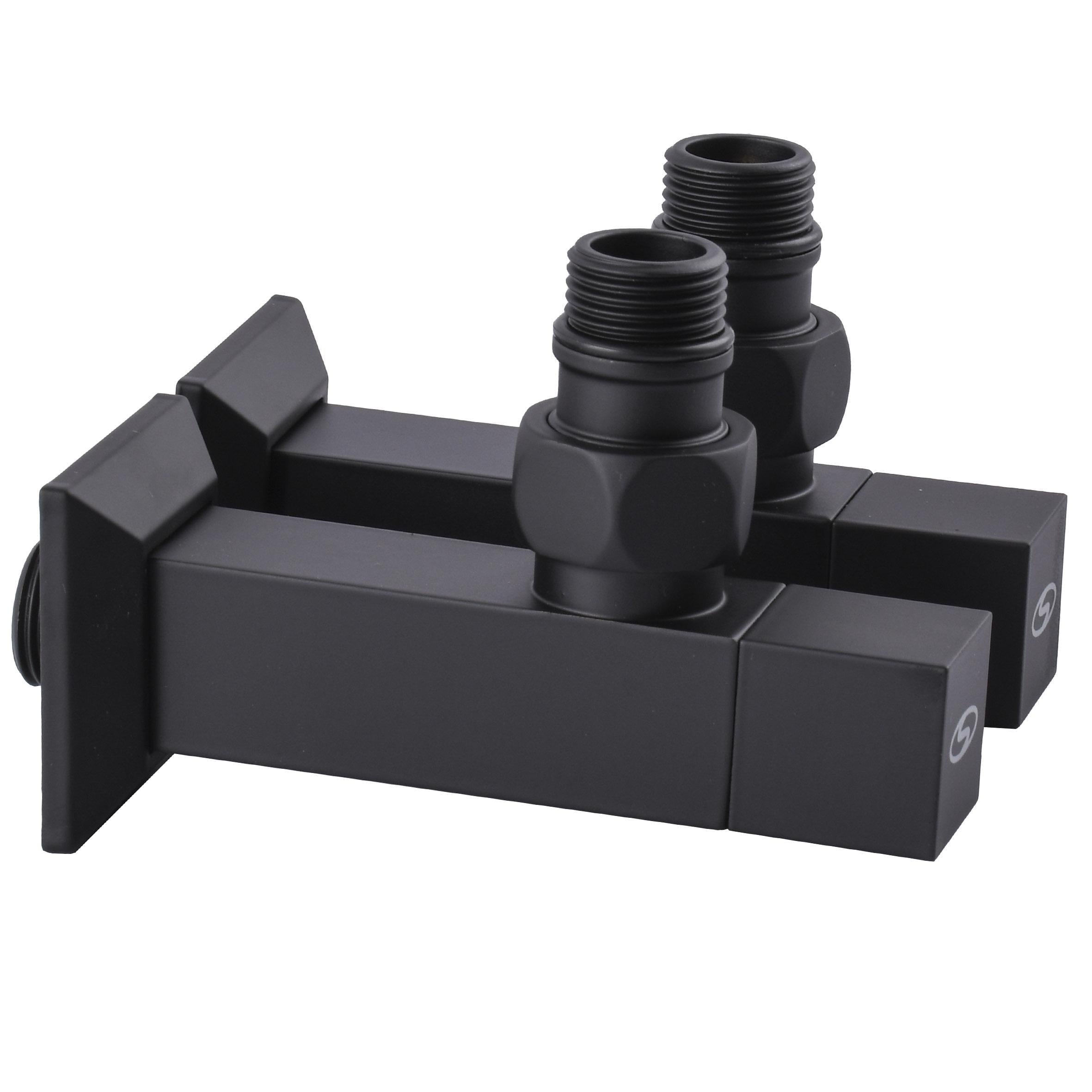 Набор угловой кран полуоборотный с американкой Solomon LUX 1/2" CUBE 8888 Black (000021912)