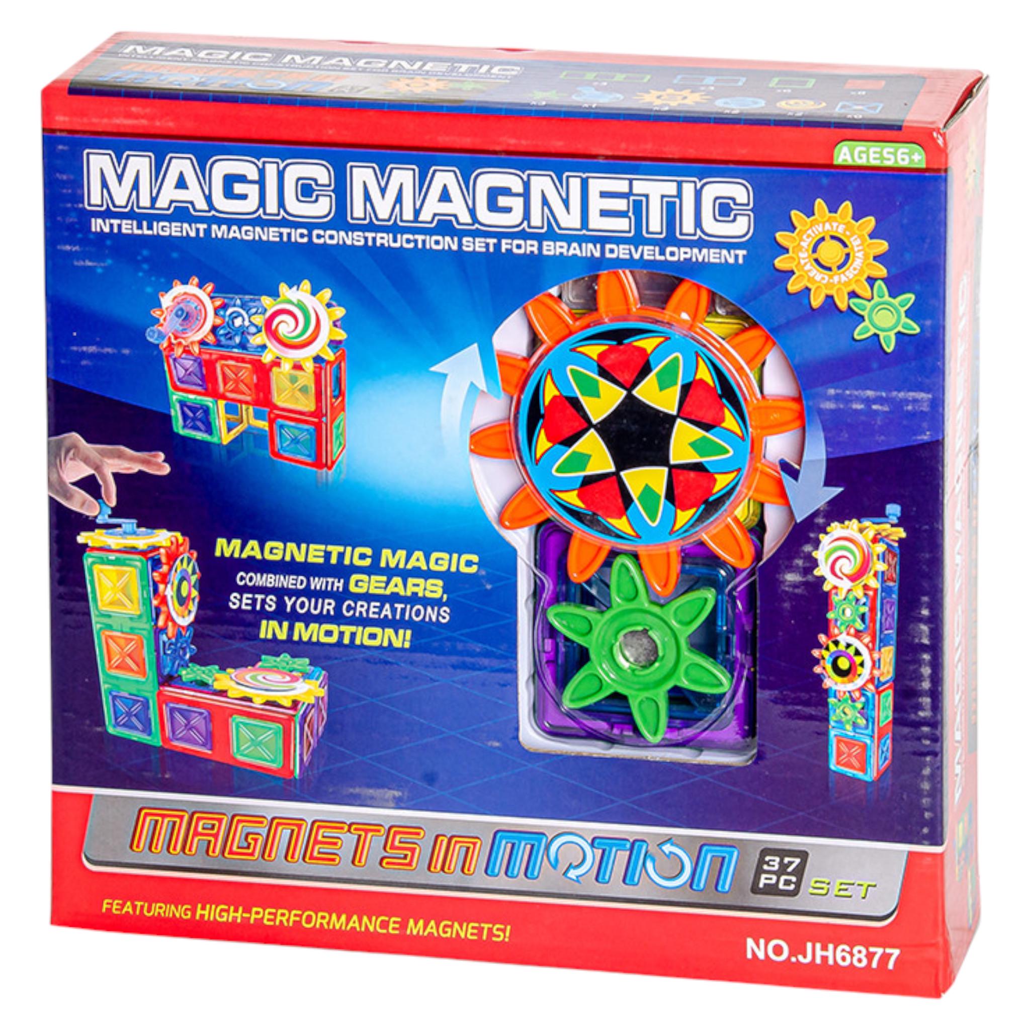 Конструктор магнитный Huada Toys Magic magnetic с шестеренками 37 деталей (G_JH6877)