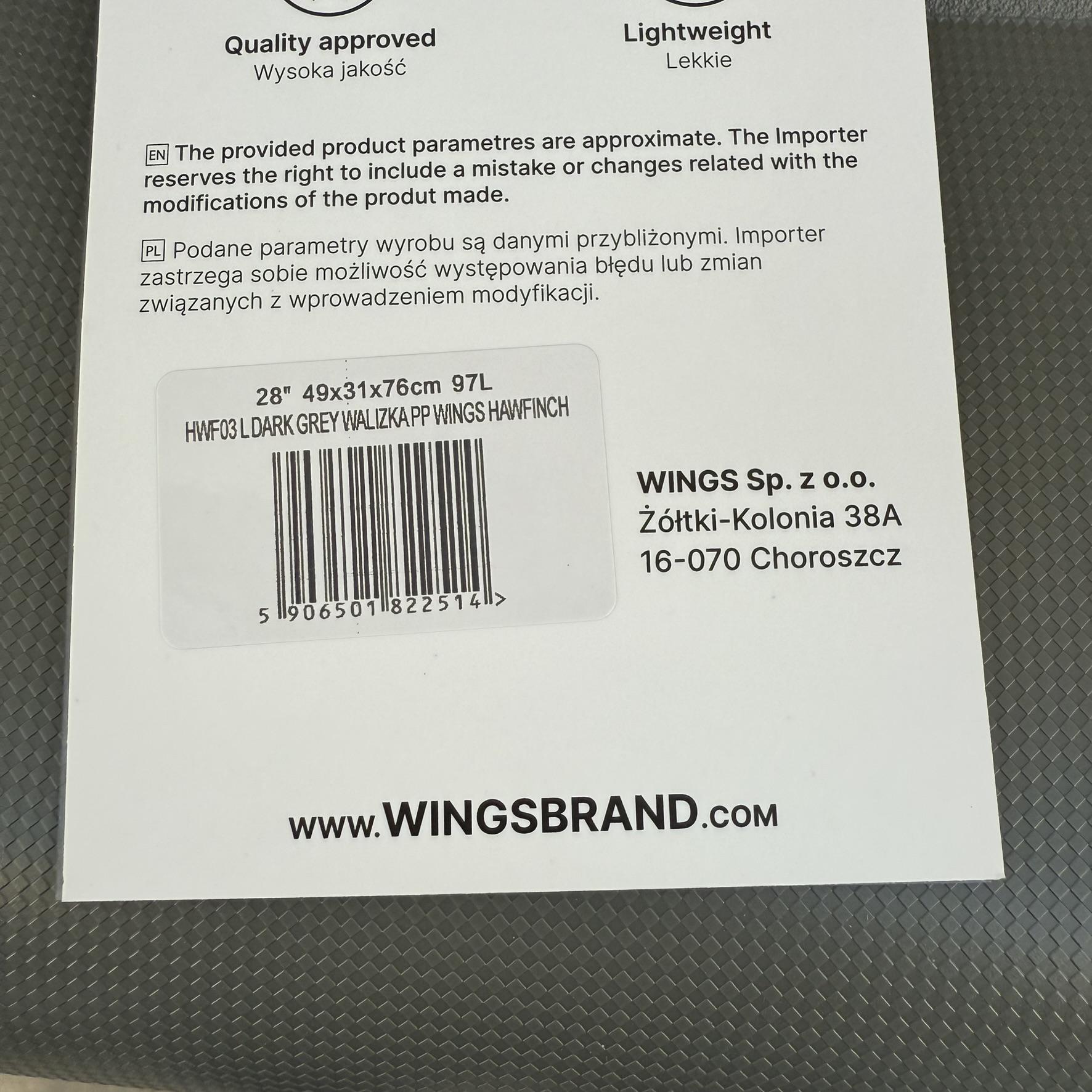 Чемодан дорожный из полипропилена Wings HWF03 L Серый (30631213) - фото 8