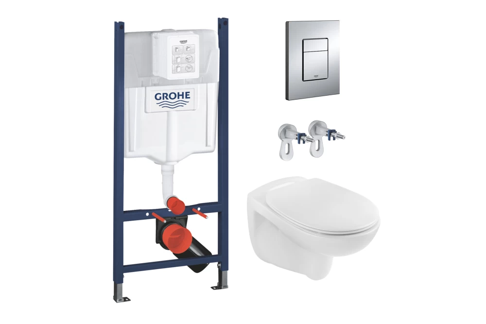 Инсталляция Grohe Rapid SL 38840000 с панелью смыва Even 38966000 унитаз A534UF Rimless с сиденьем Slim Duroplast/Soft-close (UA38840966A)