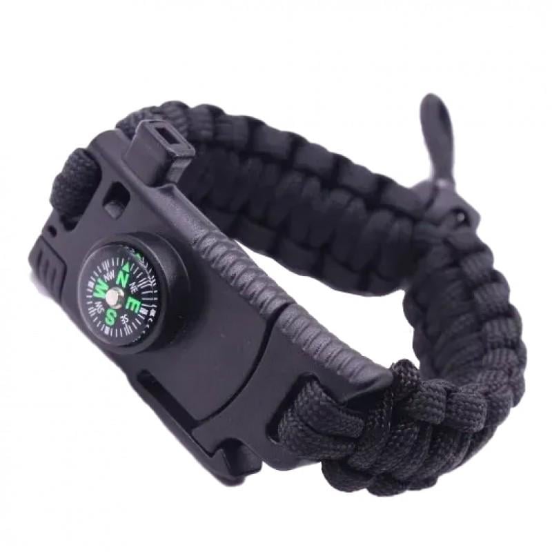Браслет туристический для выживания Traveler 28 см до 100 кг Черный (2861773281)