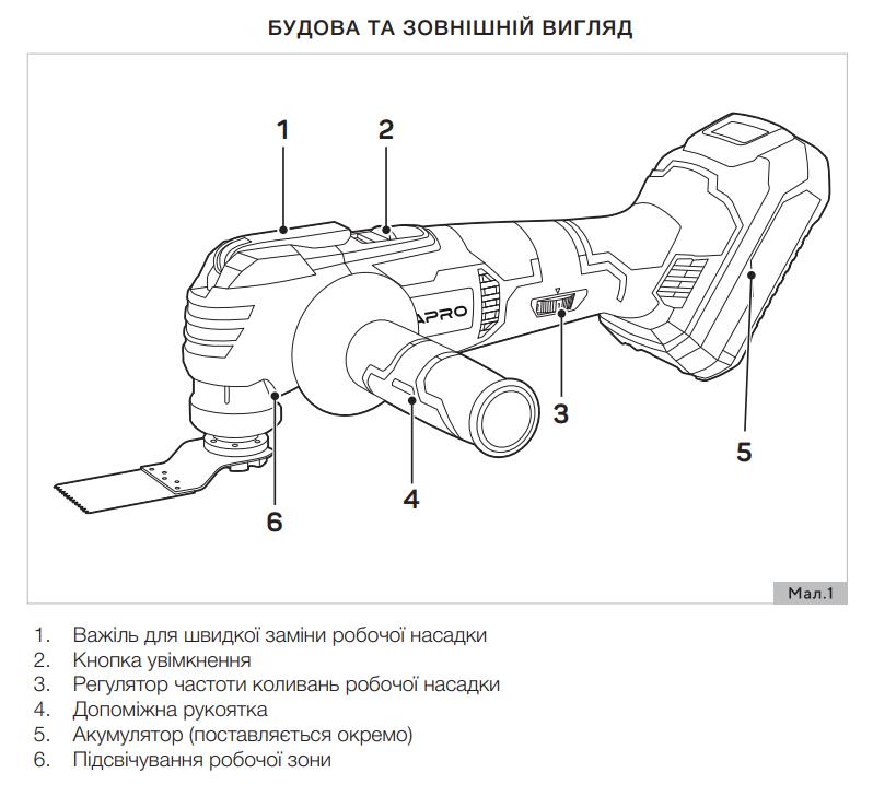 Реноватор аккумуляторный Apro MT-20 без АКБ/ЗУ 20B 5500-21000 кол/мин (77765/895184) - фото 4