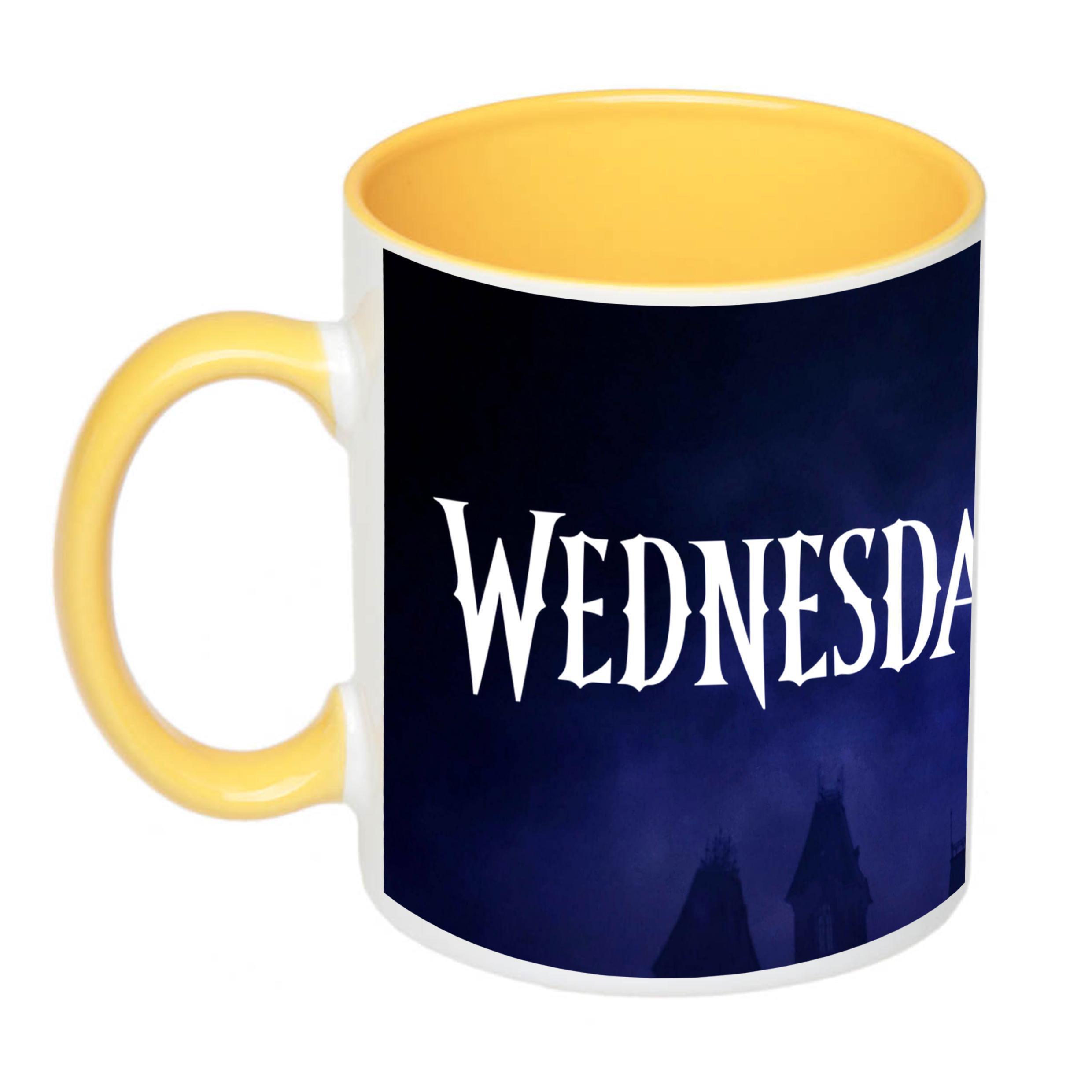 Чашка с принтом Wednesday 330 мл Желтый (17843) - фото 1 Чашка с принтом Wednesday 330 мл Желтый (17843) - фото 1