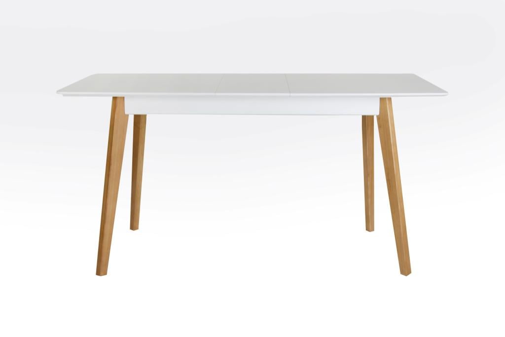 Обеденный стол раскладной Мікс Меблі деревянная 130x80+80 см Белый/Дуб Сингл