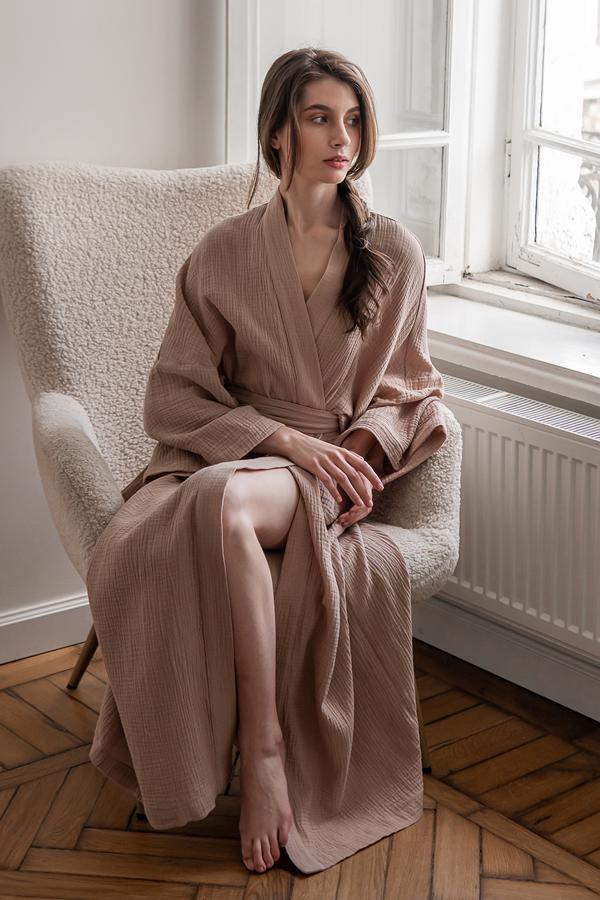 Халат мусліновий FORLY Latte ONE (ML0035-01-04) - фото 2 Халат мусліновий FORLY Latte ONE (ML0035-01-04) - фото 2