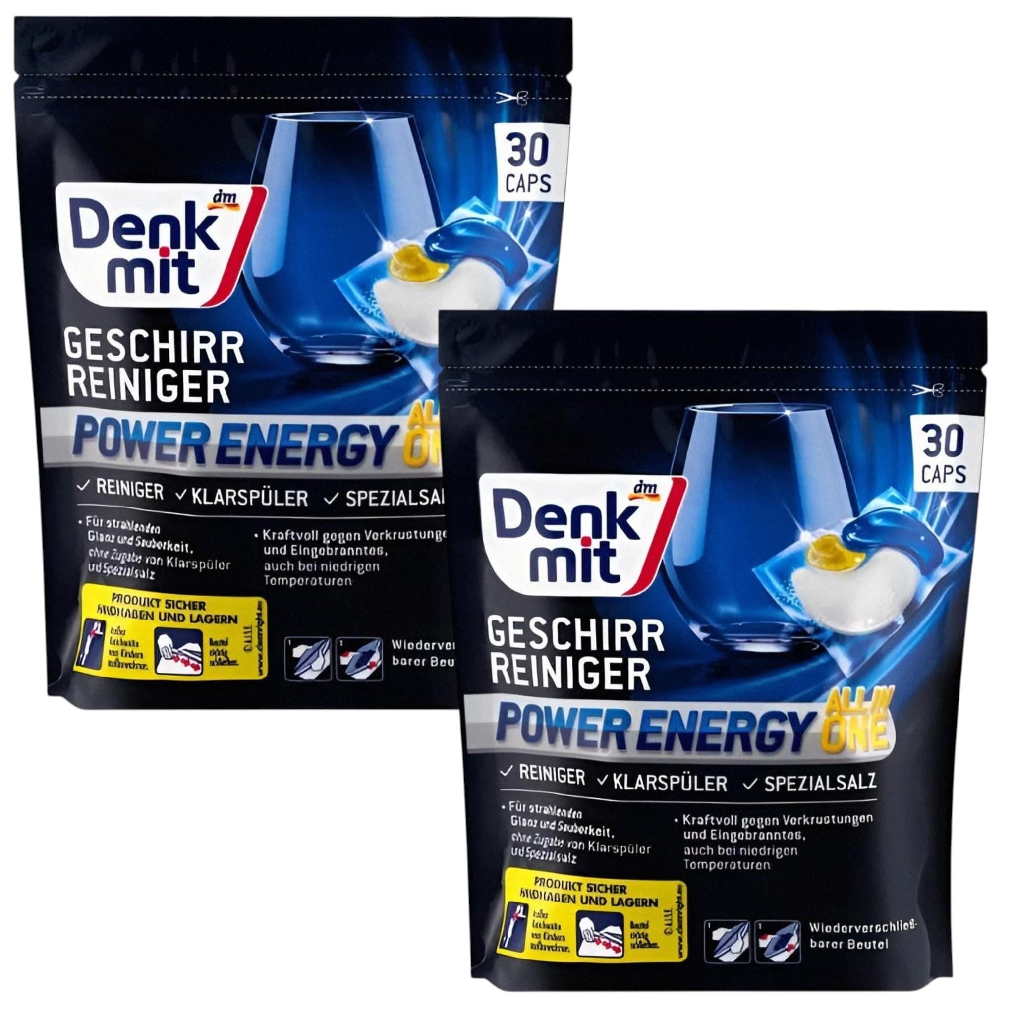 Набор капсул для посудомоечной машины Denkmit Power Energy All in 1/30 таб. 462 г 2 уп. (770758dm-2)