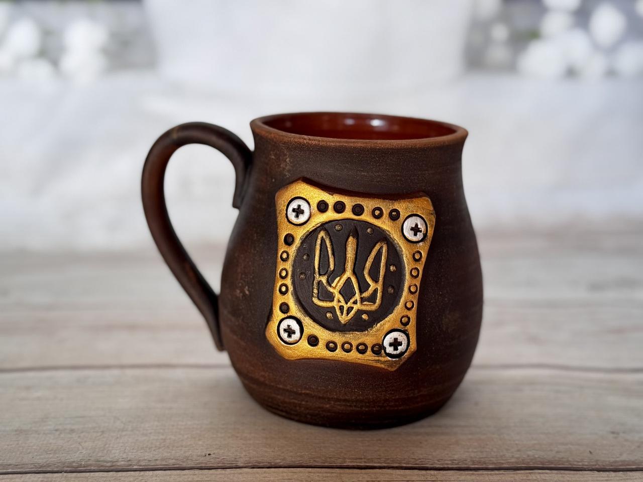Чашка глиняна з Гербом України 600 мл (2563599886) - фото 5 Чашка глиняна з Гербом України 600 мл (2563599886) - фото 5