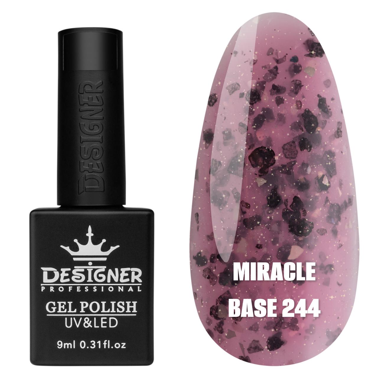 База камуфлююча кольорова Miracle base Дизайнер з пластівцями Юкі 9 мл 244