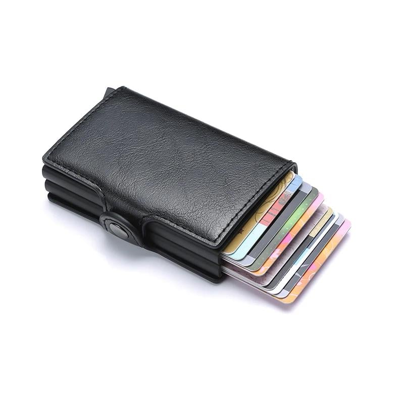 Картхолдер-кошелек двойной кожаный с RFID-защитой Черный (C1807H3BlackB)