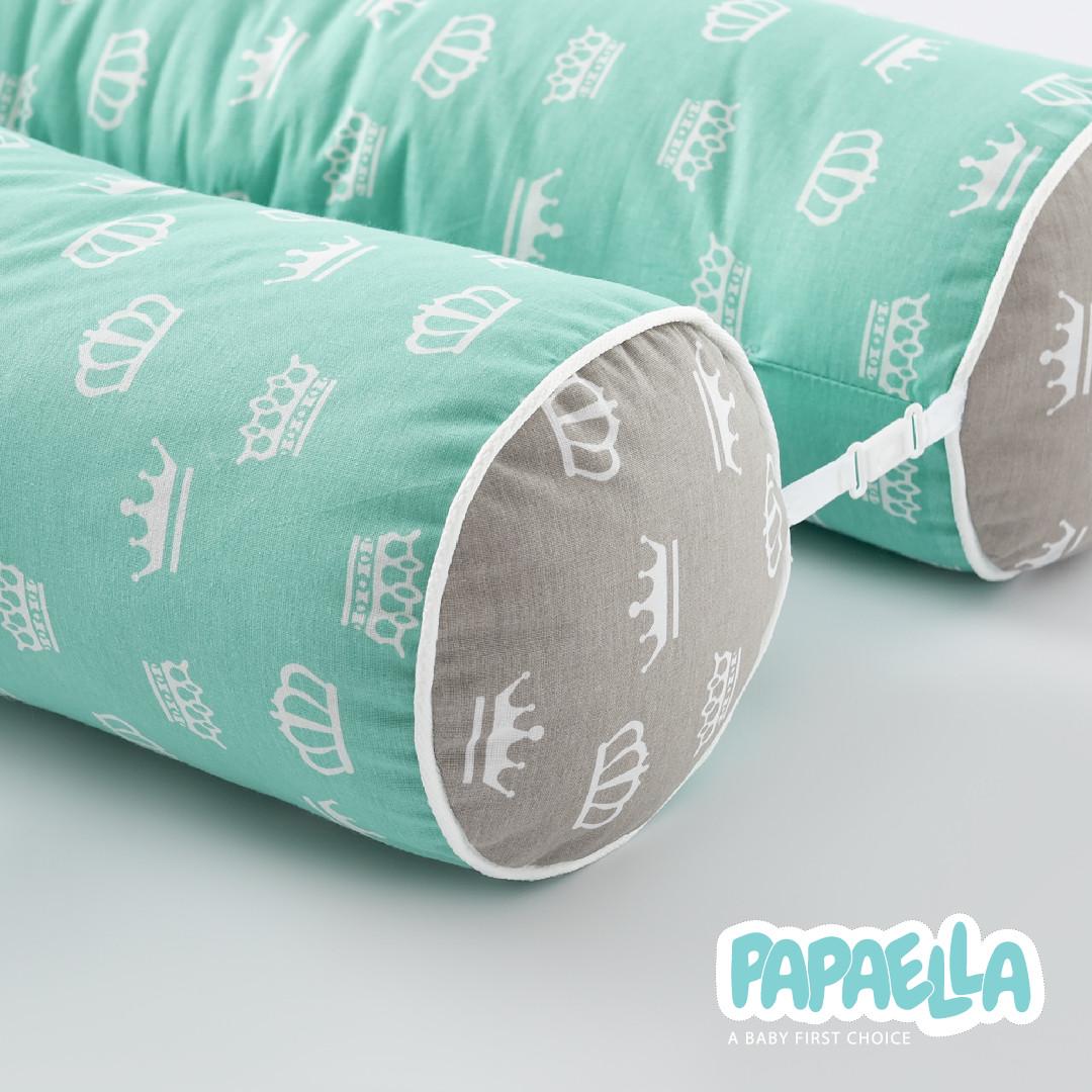 Набор защитный в кроватку IDEIA Papaella бортик/валик 120x15/60x15 см Бежевый (25897625) - фото 8