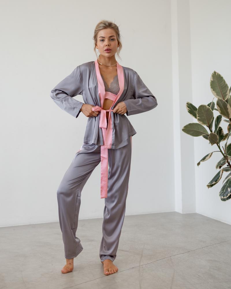 Домашній костюм жіночий QC Suzanne L Сірий (20137L)