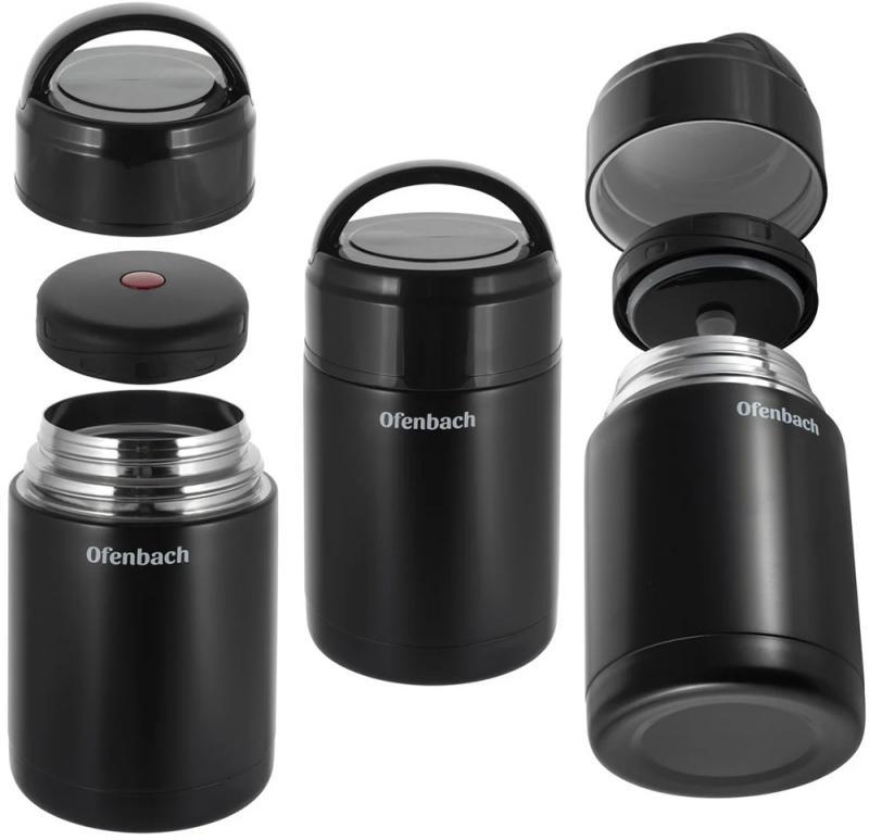 Термос харчовий Ofenbach із нержавіючої сталі 600 мл Чорний - фото 2 Термос харчовий Ofenbach із нержавіючої сталі 600 мл Чорний - фото 2