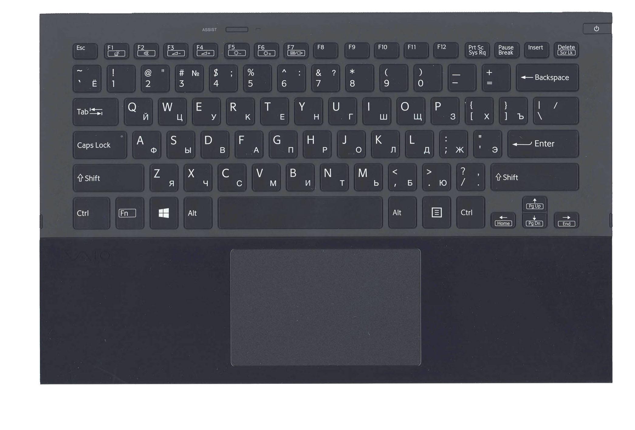 Клавіатура для ноутбука Sony SVP13 з підсвічуванням Light Black TopCase Black Клавіатура для ноутбука Sony SVP13 з підсвічуванням Light Black TopCase Black