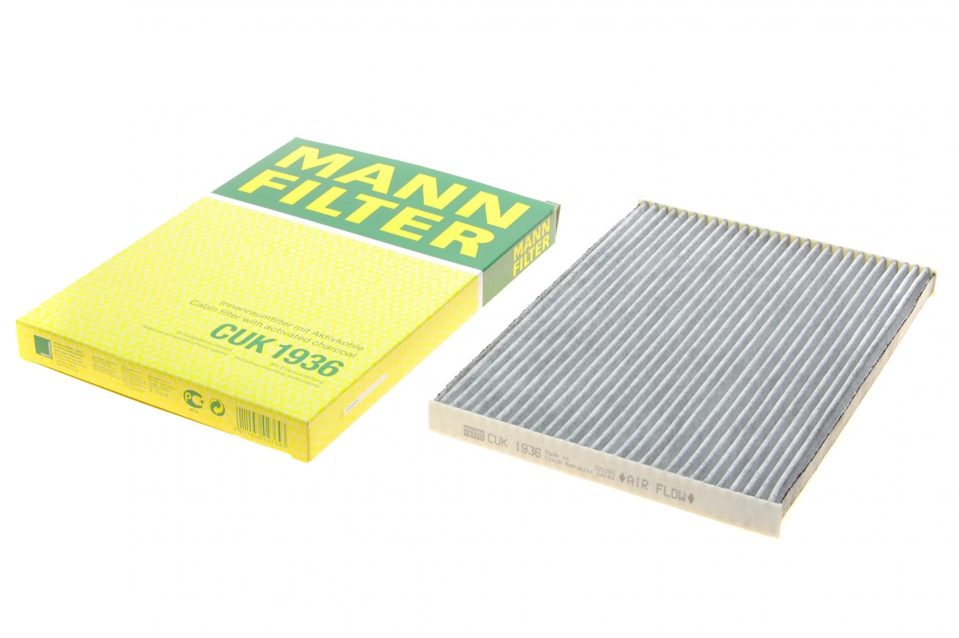 Фильтр салона Mann-Filter для Nissan Qashqai/X-Trail 07-14 угольный (CUK 1936) Фильтр салона Mann-Filter для Nissan Qashqai/X-Trail 07-14 угольный (CUK 1936)