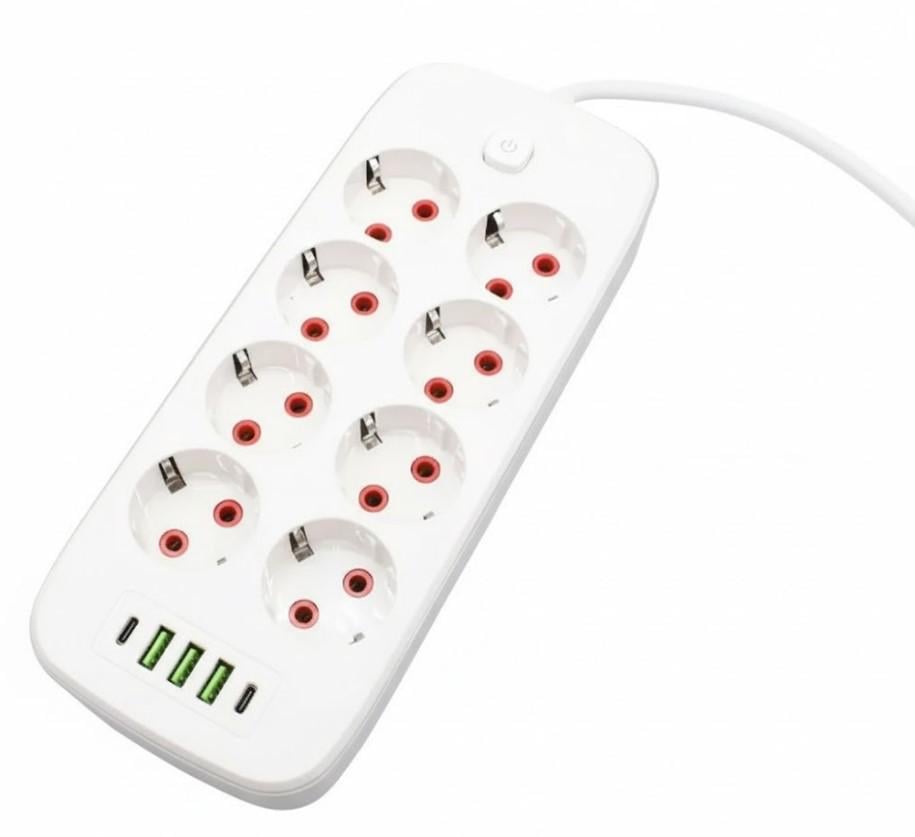 Удлинитель Power Socket бытовой 8 розеток 3 USB порта 5 м (2104618792) - фото 3