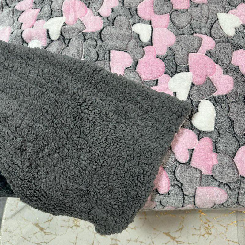 Плед-покрывало двустороннее с рисунком 150х210 см Серо-розовый (PL-1.5-5) - фото 6