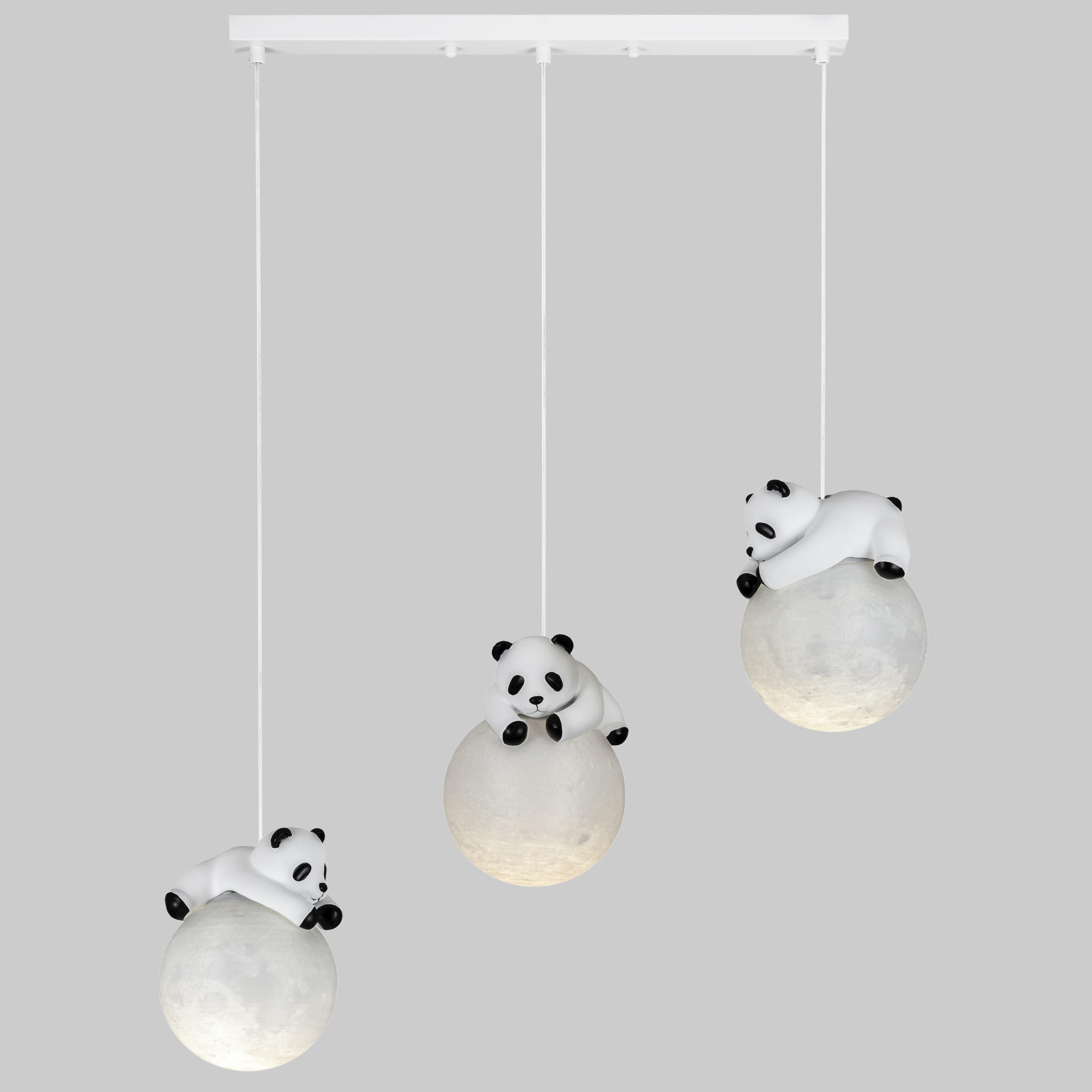 Люстра детская подвесная Панды на луне (82-150-3 500 PA)