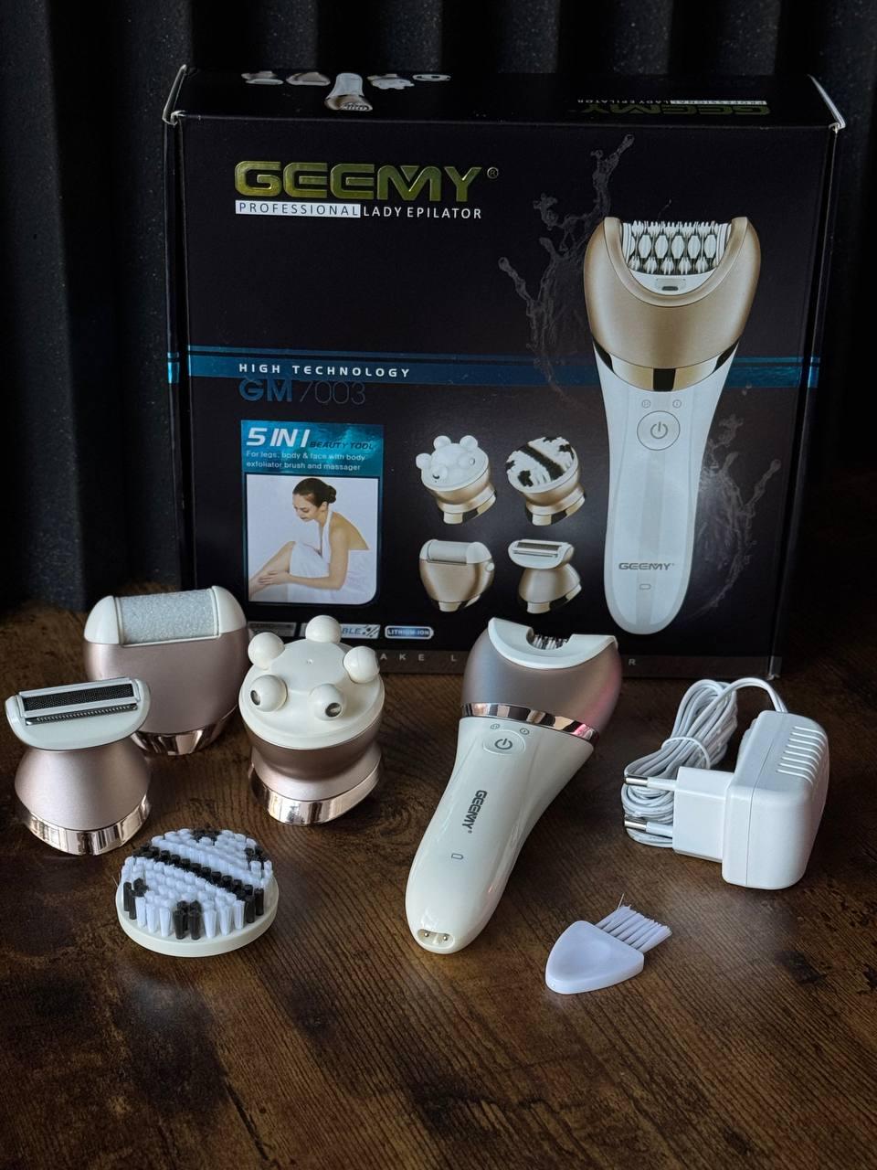 Эпилятор женский Geemy GM-7003 5в1 для всего тела аккумуляторный беспроводной - фото 2 Эпилятор женский Geemy GM-7003 5в1 для всего тела аккумуляторный беспроводной - фото 2