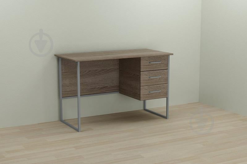 Компьютерный стол Ferrum-decor Гарри 75x140x60 серый ДСП Дуб Сонома Труфель 16мм
