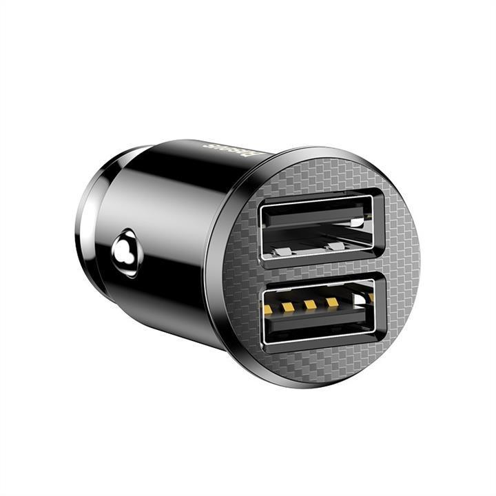 Автомобильное зарядное устройство Baseus Grain Car Charger адаптер для телефона в машину Black - фото 3