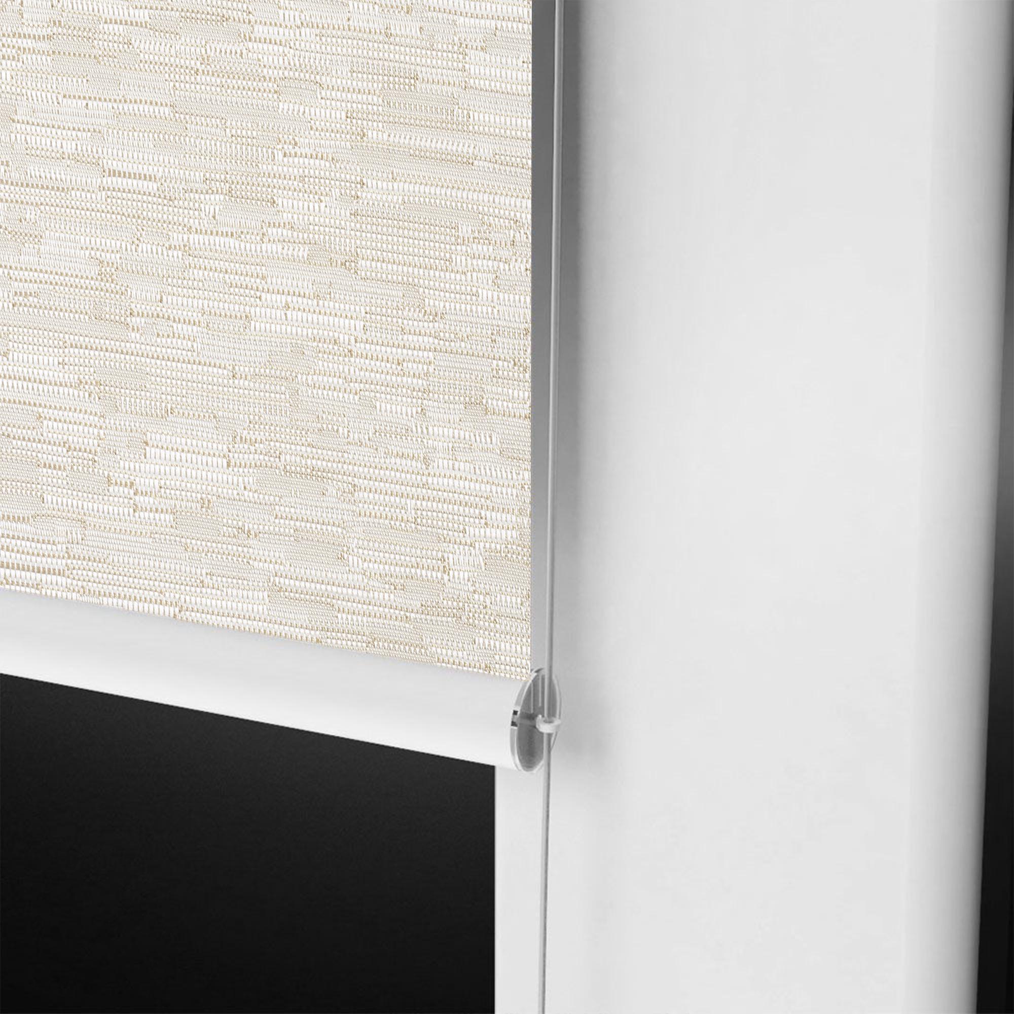 Роллета тканевая блэкаут 55х150 см Светло-бежевый/Мн-19 Белый - фото 2