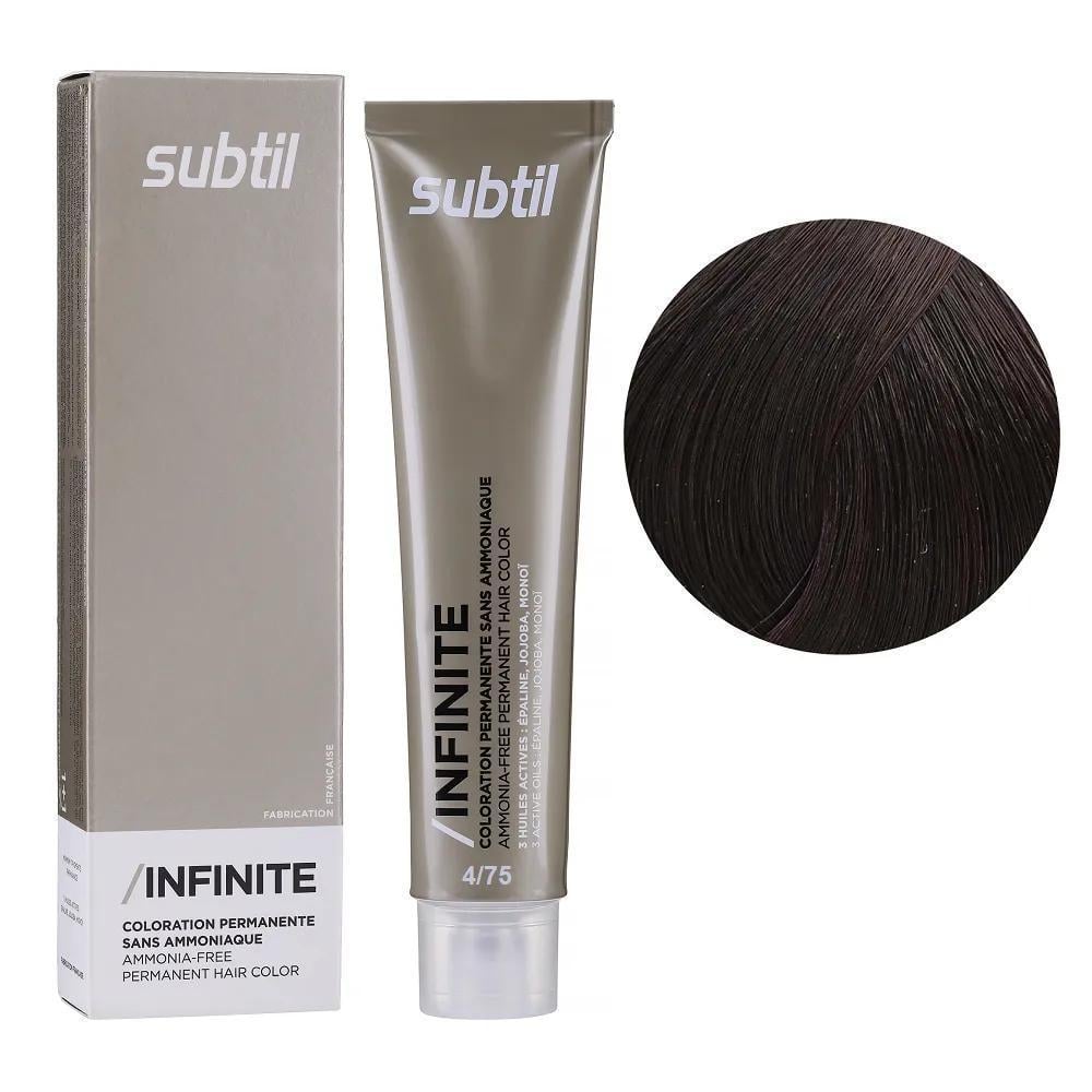 Крем-краска безаммиачная для волос Subtil Infinite Permanent Hair Color 4.75 Коричневый шатен красное дерево 60 мл