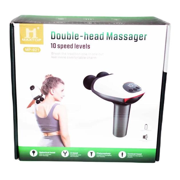 Електромасажер ручний Massage Gun Maxtop MP-921 акумуляторний 25W White/Grey (254d6e72) - фото 7