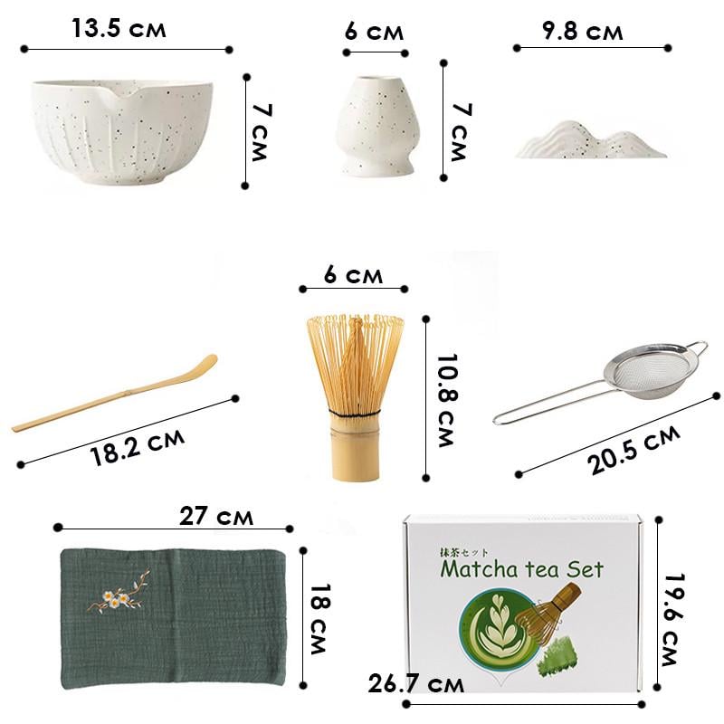 Набор для чая-матча Lesko Matcha 3125 7 пр. White (25714129) - фото 5