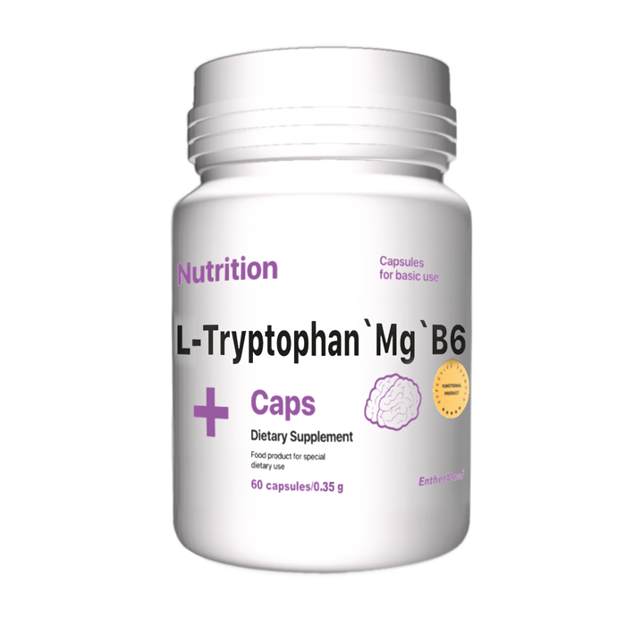 Антистресс-комплекс L-Tryptophan`Mg`B6 EntherMeal 60 капс. - фото 