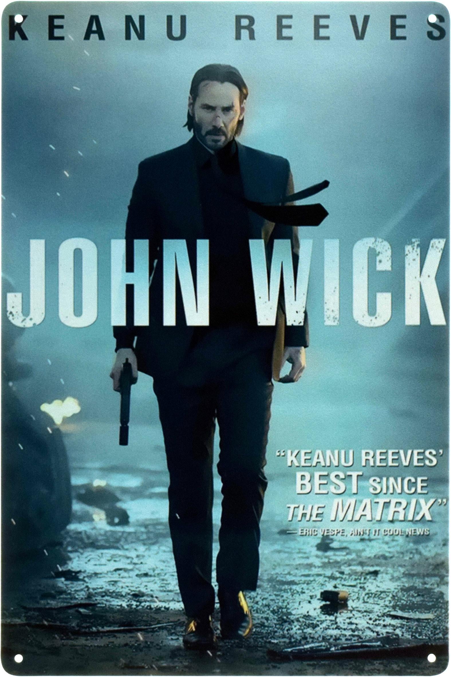 Металлическая табличка Джон Уик Киану Ривз/John Vick Keanu Reeves 20x30 см