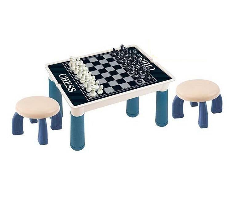 Столик игровой Chess 9в1 2 стульчика 9 игр магнитное поле (129399)