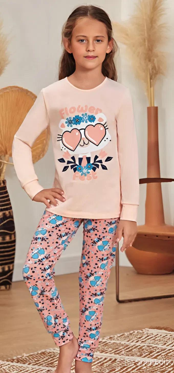 Пижама детская для девочки демисезонная BAYKAR Сердечки р. 3 98-104 см 3-4 года Персиковый (9145-226)