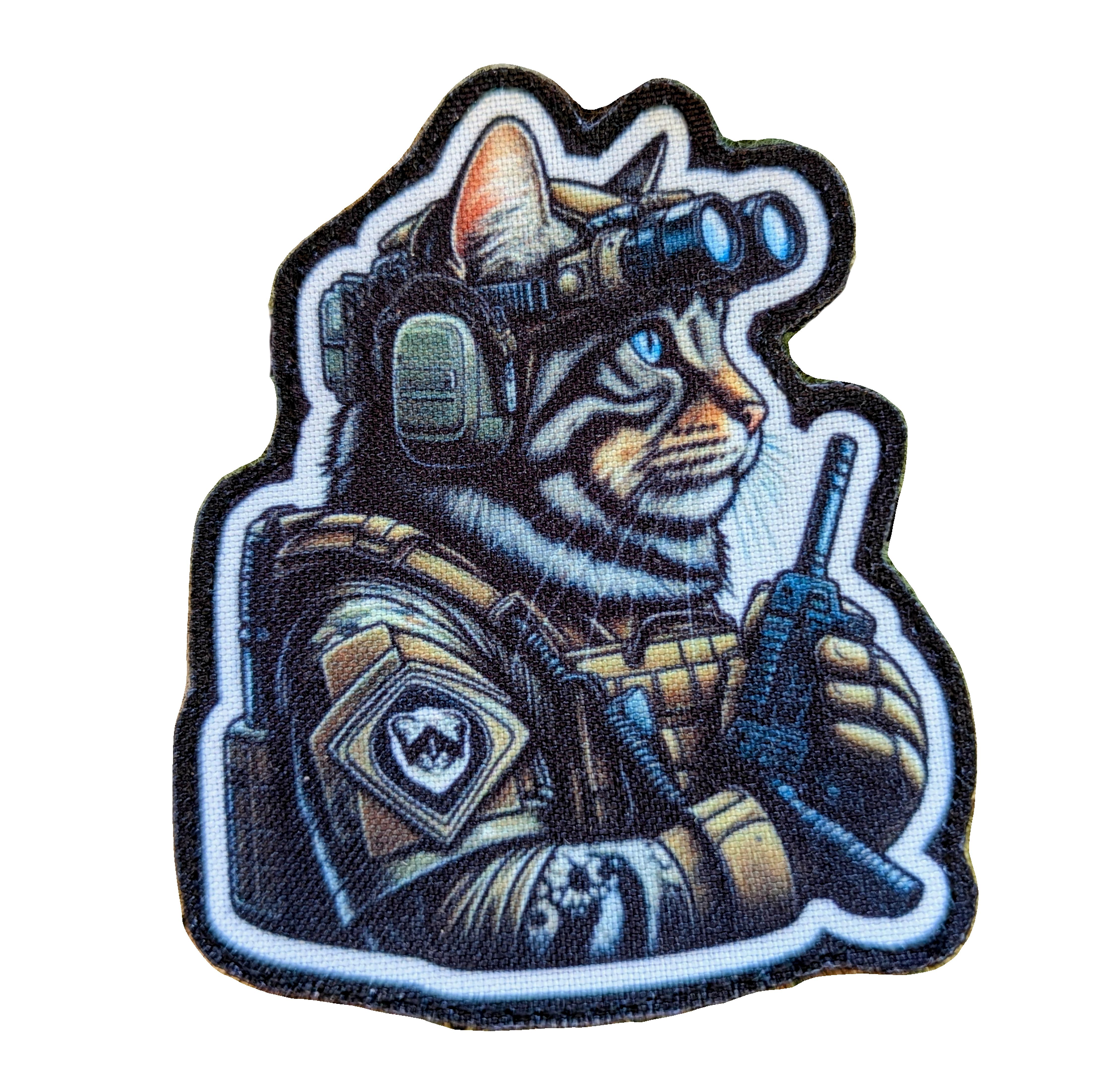 Шеврон-патч Бойовий Кіт з ПНБ фігурний на липучках (CATT5)