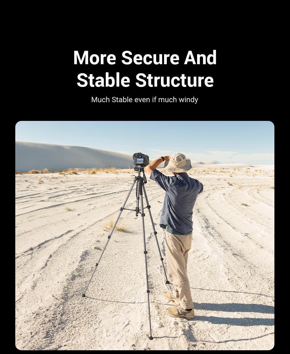 Трипод профессиональный UGREEN 53.5-175 см до 5 кг 360° Черный (15187) - фото 5 Трипод профессиональный UGREEN 53.5-175 см до 5 кг 360° Черный (15187) - фото 5