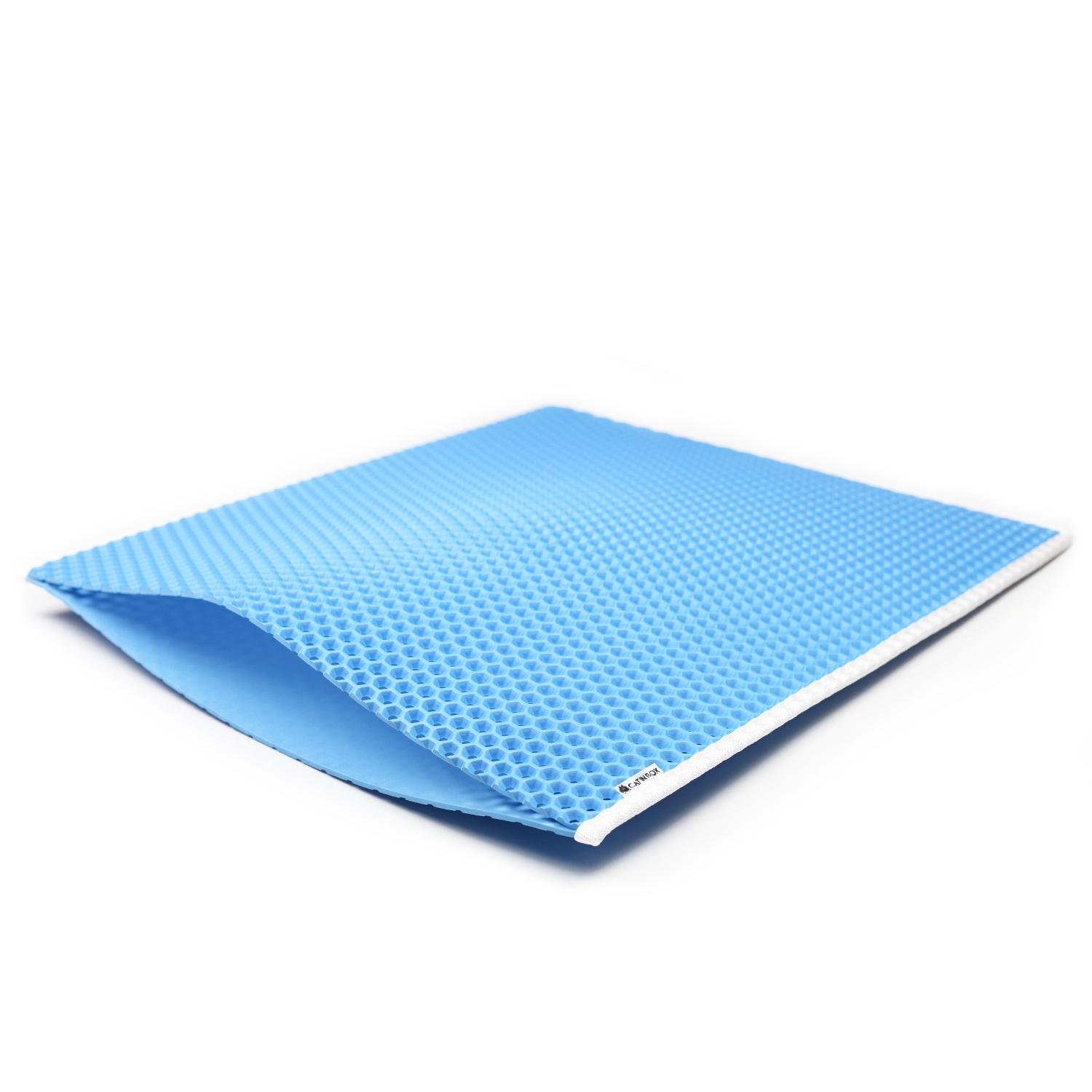 Коврик двухслойный Cat in Box для кошачьего лотка EVA 67x60 см Голубой - фото 2