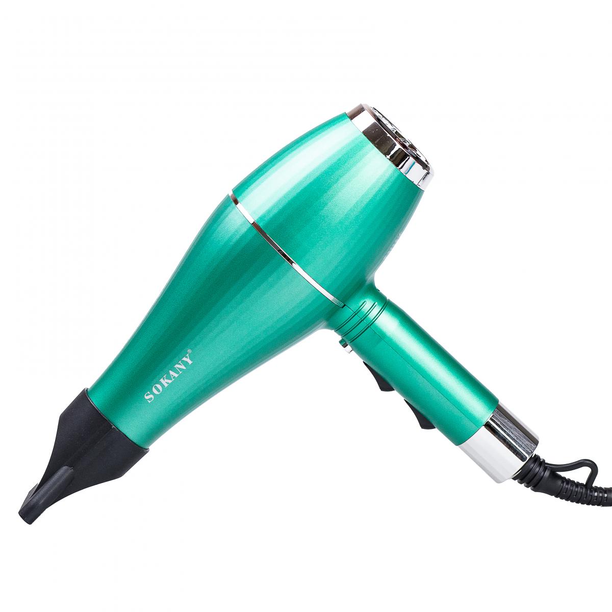 Фен для волос Sokany SK-14009 с двумя концентраторами профессиональный Зеленый (SK14009)