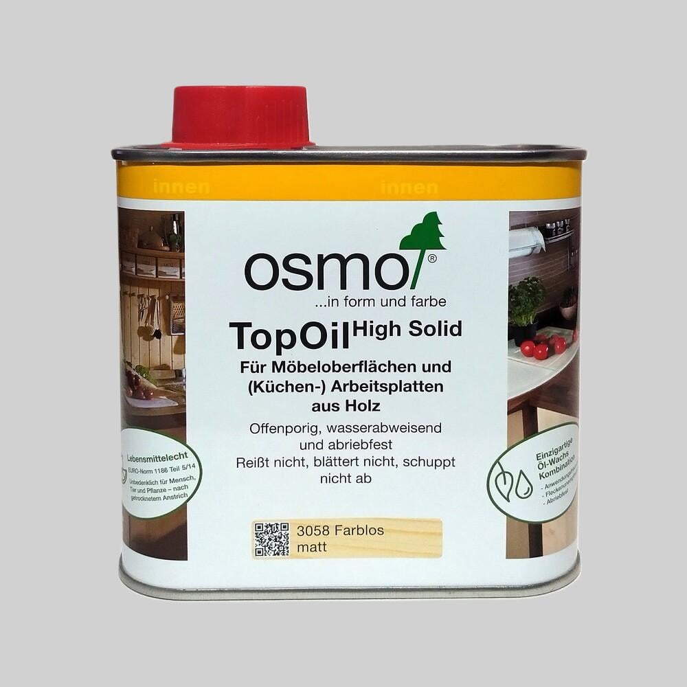Масло с твердым воском Osmo TopOil для деревянных столешниц и мебели 0,5 л Бесцветный матовый (3058)