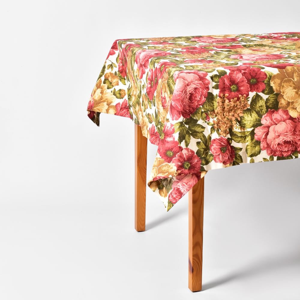 Скатертина IDEIA Півонія v-05 з водовідштовхувальним просоченням 140x170 см Бордовий (20744)