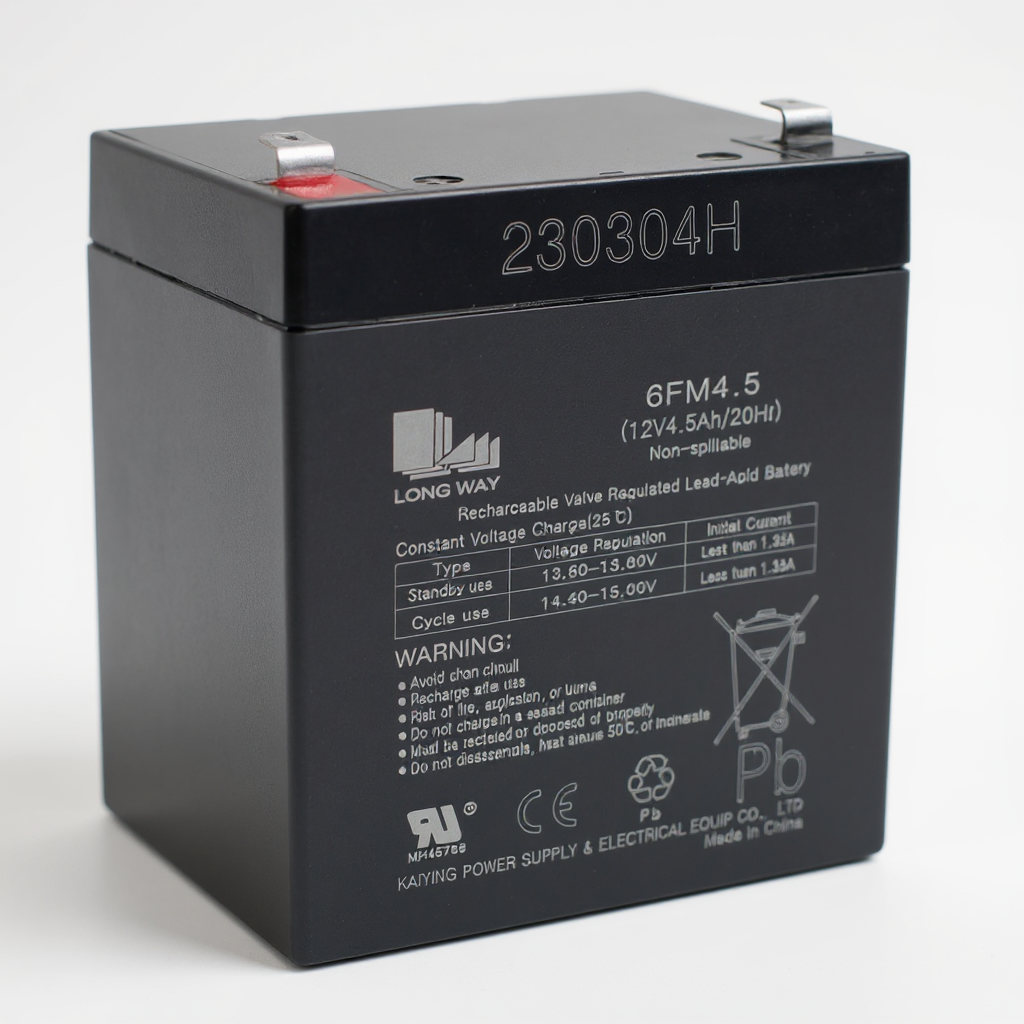 Акумулятор універсальний свинцево-кислотний LONG WAY 12V 4,5Ah AGM для дитячих електромобілів/ДБЖ та UPS Чорний (12V4,5Ah-BATTERY)