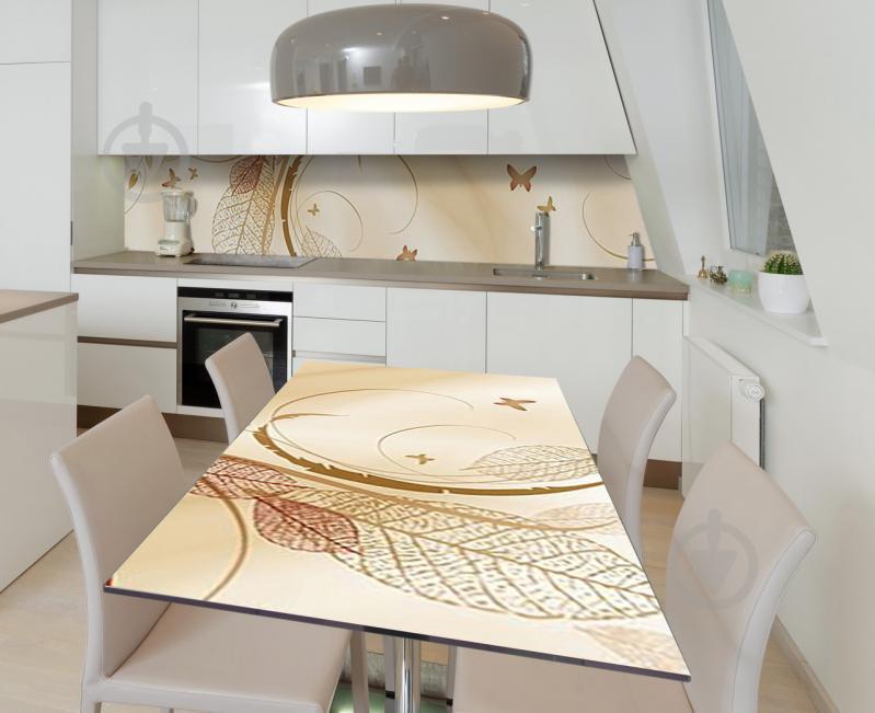 Наклейка 3Д виниловая на стол Zatarga «Бабочки на закате» 650х1200 мм для домов, квартир, столов, кофейн, кафе