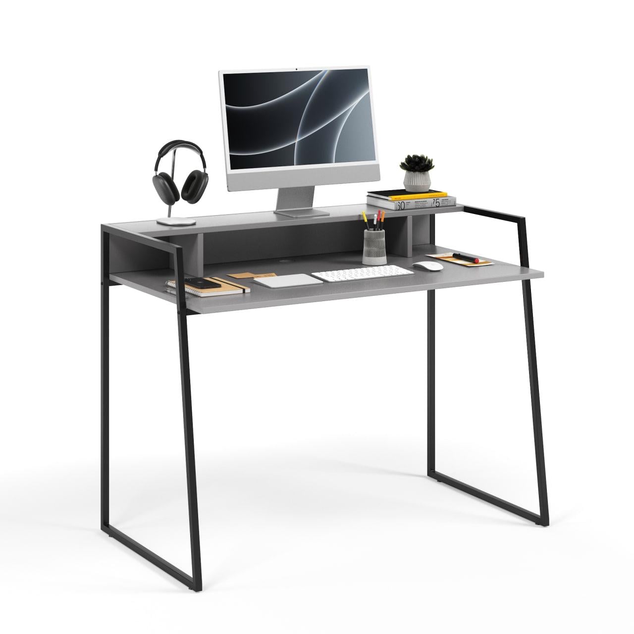 Комп'ютерний стіл Київ 120х640х90,5 см Графітовий/Чорний (MCL-71)