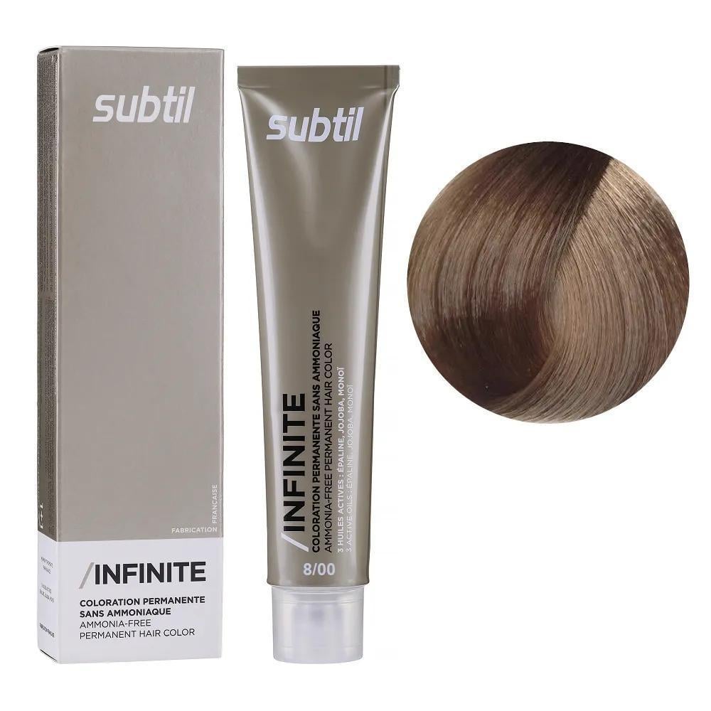 Крем-фарба безаміачна для волосся Subtil Infinite Permanent Hair Color 8.00 Світлий насичений блондин 60 мл