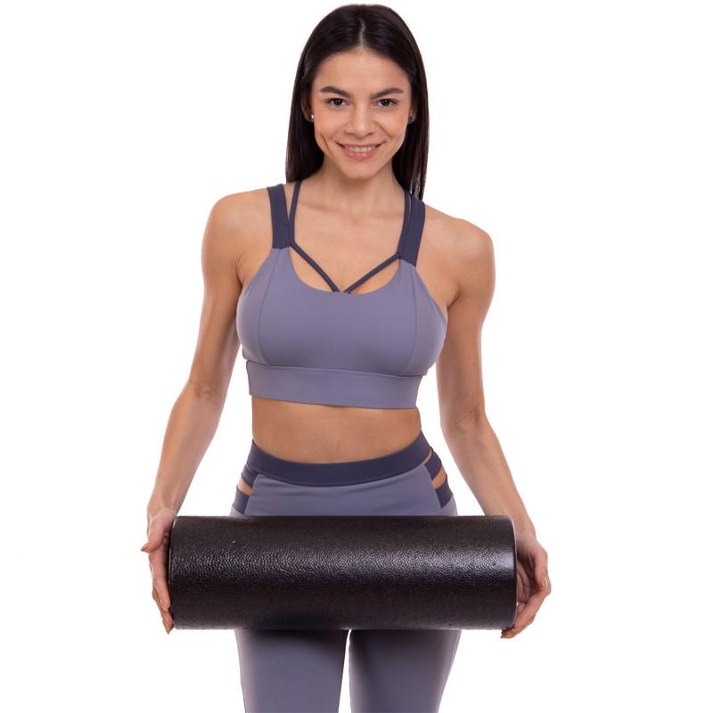 Ролер для занять йогою гладкий EPP FI-3586-45 Чорний (NA004275) - фото 2 Ролер для занять йогою гладкий EPP FI-3586-45 Чорний (NA004275) - фото 2