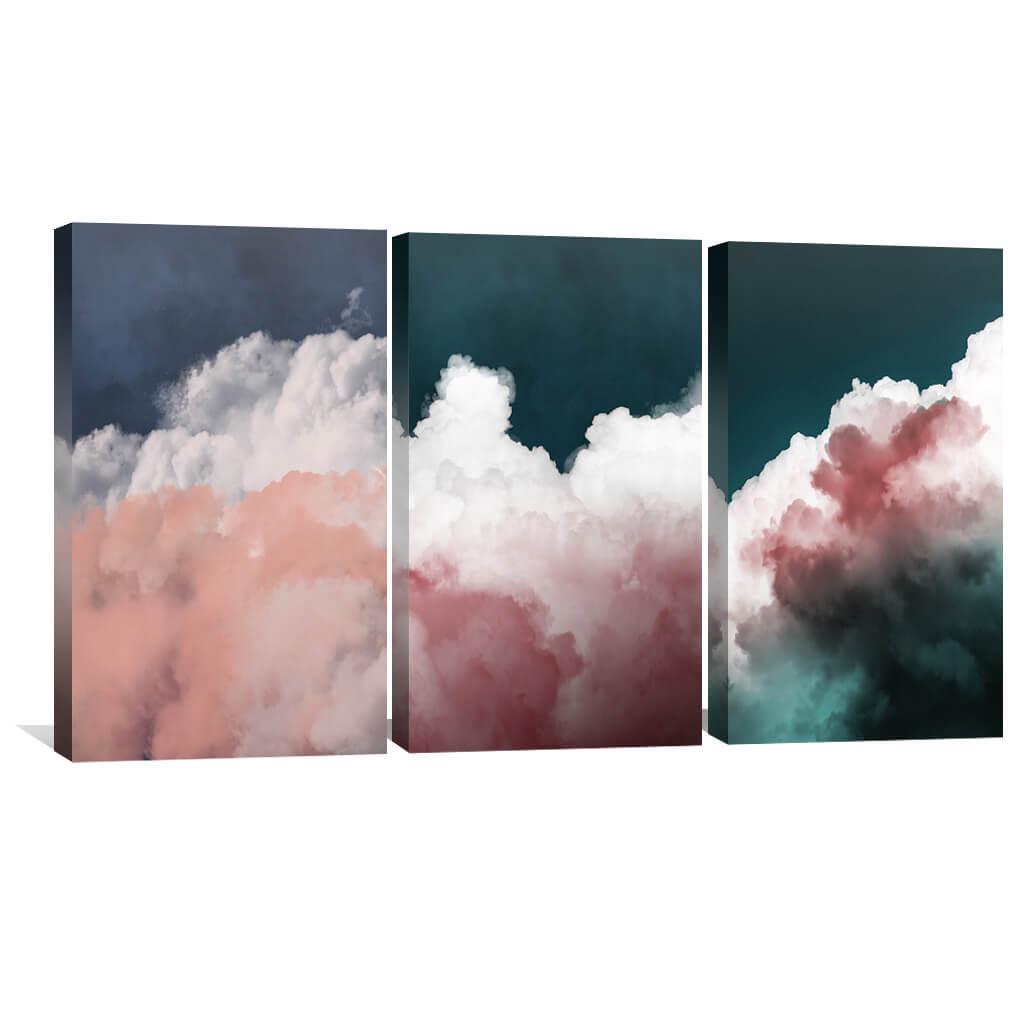 Картина Белые и розовые облака 186x80 см (Y3-71)