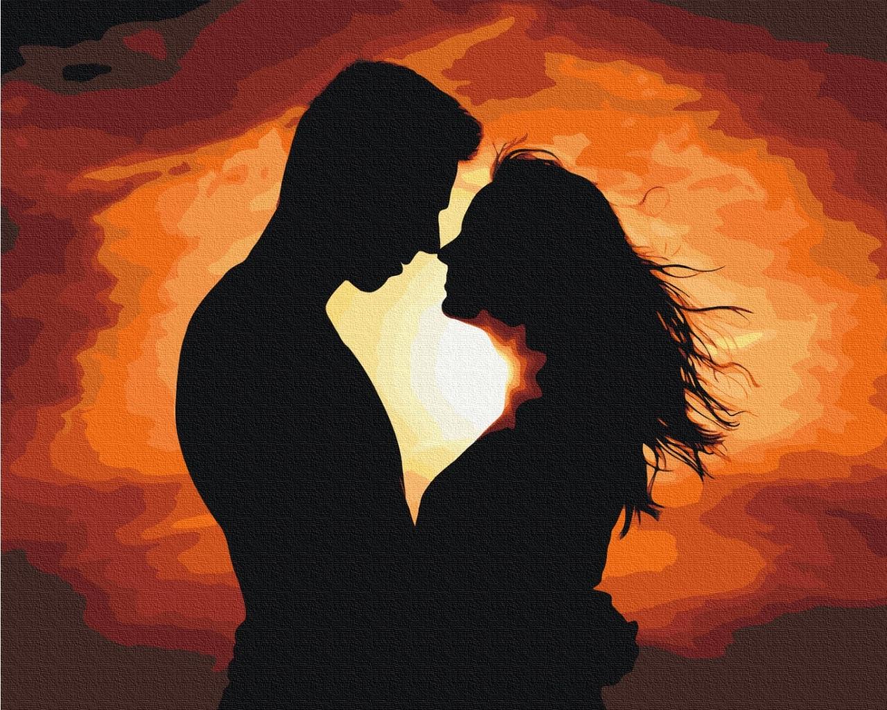 Картина по номерам BrushMe Силуэт любви BS52865 холст на подрамнике 40х50 см (1983850668)