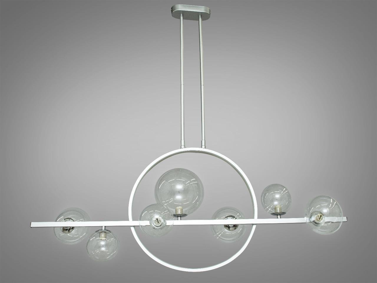 Люстра LED Diasha Лофт підсвідкою 1003-7HR на 7 лампочок Срібний