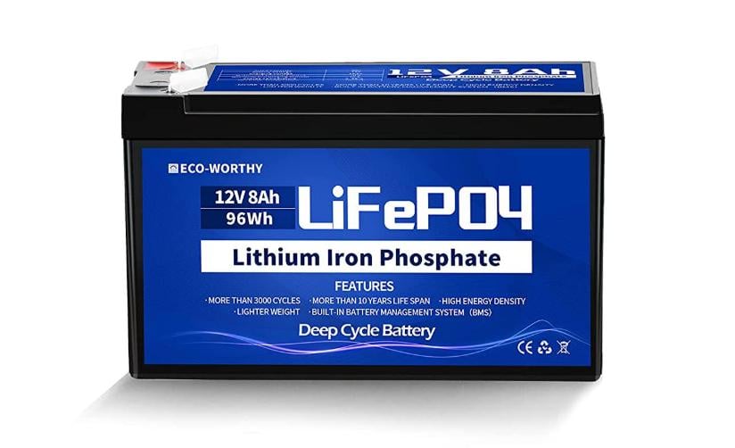 Аккумулятор Eco Worthy LiFePO4 12V 8 Ah 96Wh (000592) Аккумулятор Eco Worthy LiFePO4 12V 8 Ah 96Wh (000592)